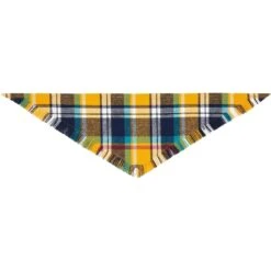 Frisco Blue/Yellow Plaid Dog & Cat Flannel Bandana -Meow Meals 267901 PT4. AC SS1800 V1637689929