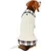 Frisco Cream Cable Knit Dog & Cat Sweater, White/Red Plaid -Meow Meals 268057 MAIN. AC SS1800 V1628629892