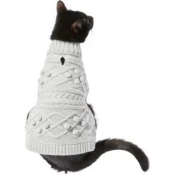 Frisco Boho Bobble-Knit Dog & Cat Sweater -Meow Meals 268081 PT2. AC SS1800 V1628797629