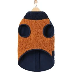 Frisco Lightweight Colorblock Dog & Cat Zippered Sherpa Fleece Vest, Blue/Brown -Meow Meals 268191 PT5. AC SS1800 V1628827943