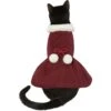 Frisco Mediumweight Pom Pom Bow Dog & Cat Peacoat Dress, Red -Meow Meals 268200 MAIN. AC SS1800 V1628794925