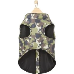 Frisco Mediumweight Camo Print Insulated Dog & Cat Zippered Coat, Green -Meow Meals 268295 PT5. AC SS1800 V1628827619