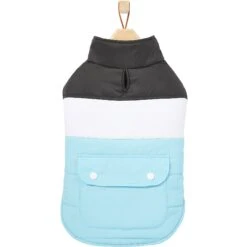 Frisco Mediumweight Colorblock Insulated Dog & Cat Puffer Coat With Pocket, Blue -Meow Meals 268311 PT4. AC SS1800 V1628826737