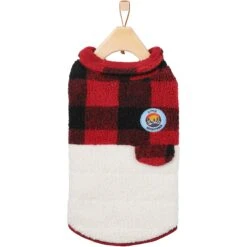 Frisco Mediumweight Red Plaid Insulated Dog & Cat Sherpa Coat -Meow Meals 268320 PT4. AC SS1800 V1628741540