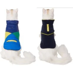Frisco Mediumweight Colorblock 2-in-1 Dog & Cat Fleece Coat -Meow Meals 268350 PT2. AC SS1800 V1628792216