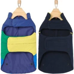 Frisco Mediumweight Colorblock 2-in-1 Dog & Cat Fleece Coat -Meow Meals 268350 PT5. AC SS1800 V1628780414