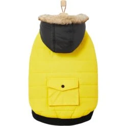 Frisco Heavyweight Anchorage Insulated Dog & Cat Parka, Yellow/Black -Meow Meals 268397 PT4. AC SS1800 V1628792817