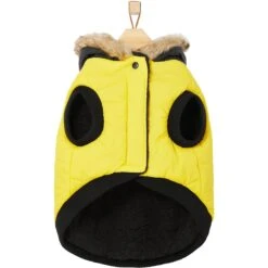 Frisco Heavyweight Anchorage Insulated Dog & Cat Parka, Yellow/Black -Meow Meals 268397 PT5. AC SS1800 V1628792864