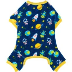 Frisco Dog & Cat Cozy Plush Fleece PJs, Outer Space -Meow Meals 268477 PT3. AC SS1800 V1637719313