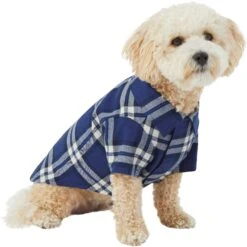 Frisco Navy Plaid Dog & Cat Flannel Shirt -Meow Meals 268596 PT2. AC SS1800 V1637679780