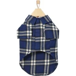 Frisco Navy Plaid Dog & Cat Flannel Shirt -Meow Meals 268596 PT4. AC SS1800 V1637715721