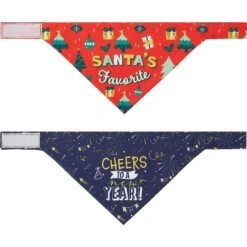 Frisco Santa's Favorite & Cheers To The New Year Dog & Cat Reversible Bandana 15 Frisco Santa's Favorite & Cheers To The New Year Dog & Cat Reversible Bandana -Meow Meals 276285 PT4. AC SS1800 V1637679465