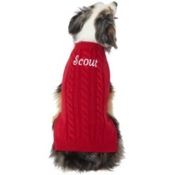 Frisco Personalized Dog & Cat Cable Knitted Sweater -Meow Meals 285168 PT2. AC SS1800 V1628776600