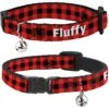Buckle-Down Personalized Breakaway Cat Collar With Bell, Buffalo Plaid -Meow Meals 285764 MAIN. AC SS1800 V1619739747