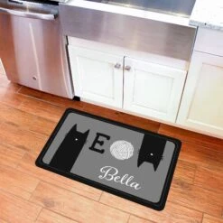 Bungalow Flooring Meow Personalized Floor Mat, 22 X 36 -Meow Meals 286520 PT2. AC SS1800 V1620222732