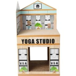 Frisco Yoga Studio Cardboard Cat House, 2-Story -Meow Meals 288965 PT2. AC SS1800 V1638291621