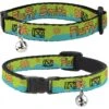 Buckle-Down Scooby Doo The Mystery Machine Paint Job Personalized Breakaway Cat Collar With Bell -Meow Meals 290294 MAIN. AC SS1800 V1620670936