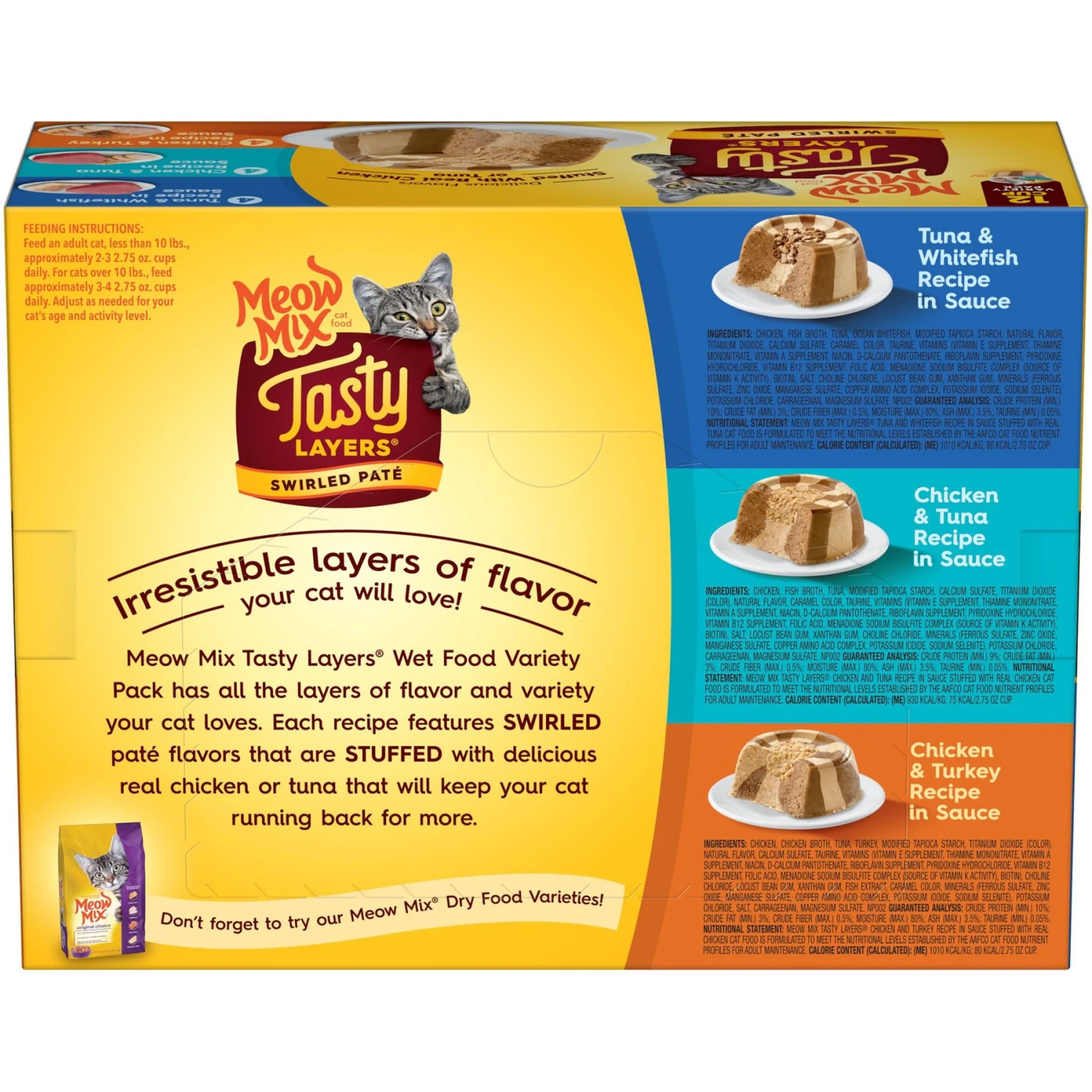 Meow Mix Tasty Layers Variety Pack Swirled Paté Cat Food, 2.75-oz Can, Case Of 12 5 Meow Mix Tasty Layers Variety Pack Swirled Paté Cat Food, 2.75-oz Can, Case Of 12 - Image 3