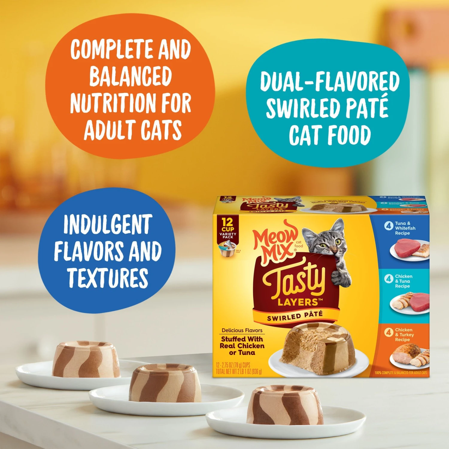 Meow Mix Tasty Layers Variety Pack Swirled Paté Cat Food, 2.75-oz Can, Case Of 12 7 Meow Mix Tasty Layers Variety Pack Swirled Paté Cat Food, 2.75-oz Can, Case Of 12 - Image 5