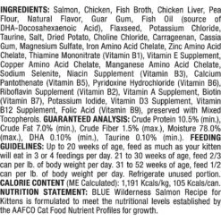 Blue Buffalo Wilderness Kitten Salmon Grain-Free Canned Cat Food & Blue Buffalo Wilderness High Protein Natural Grain-Free Chicken Kitten Dry Cat Food -Meow Meals 292762 PT2. AC SS1800 V1619984533