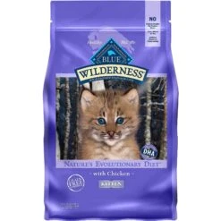 Blue Buffalo Wilderness Kitten Salmon Grain-Free Canned Cat Food & Blue Buffalo Wilderness High Protein Natural Grain-Free Chicken Kitten Dry Cat Food -Meow Meals 292762 PT3. AC SS1800 V1620004331