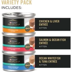 Purina Pro Plan Focus Kitten Favorites Variety Pack Canned Cat Food & Fancy Feast Tender Feast Variety Pack Canned Kitten Food -Meow Meals 293642 PT6. AC SS1800 V1620092252