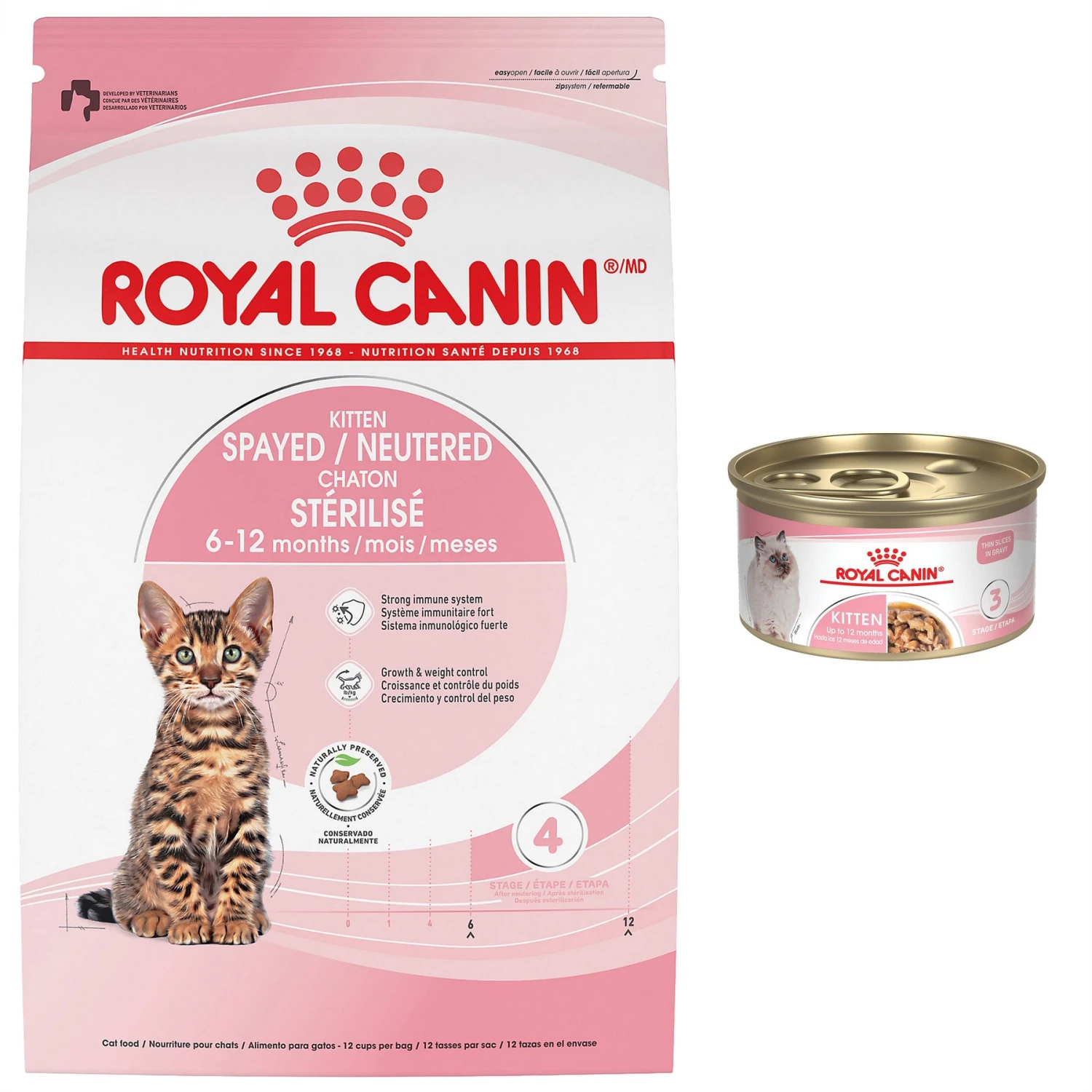 Royal Canin Feline Health Nutrition Kitten Spayed/Neutered Dry Cat Food & Royal Canin Feline Health Nutrition Thin Slices In Gravy Wet Kitten Food 3 Royal Canin Feline Health Nutrition Kitten Spayed/Neutered Dry Cat Food & Royal Canin Feline Health Nutrition Thin Slices In Gravy Wet Kitten Food