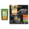 Sheba Perfect Portions Grain-Free Roasted Chicken, Gourmet Salmon & Tender Turkey Cuts In Gravy Variety Pack Adult Wet Cat Food Trays & Greenies Feline SmartBites Healthy Indoor Natural Chicken Flavor Soft & Crunchy Adult Cat Treats -Meow Meals 293844 MAIN. AC SS1800 V1657656667