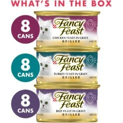 Tiny Tiger Chunks In Gravy Beef & Poultry Recipes Variety Pack Grain-Free Canned Cat Food & Fancy Feast Grilled Poultry & Beef Feast Variety Pack Canned Cat Food -Meow Meals 293928 PT2. AC SS1800 V1668543091