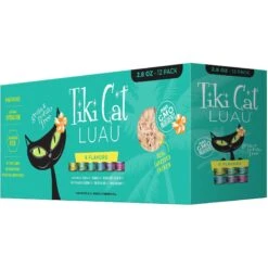 Tiki Cat Stix Duck In Creamy Gravy Grain-Free Wet Cat Treat, 3-oz Pouch, Pack Of 6 & Tiki Cat Luau Variety Pack Grain-Free Canned Cat Food -Meow Meals 298546 PT1. AC SS1800 V1702939333