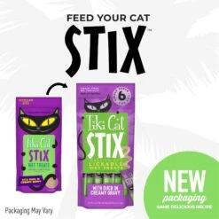 Tiki Cat Stix Duck In Creamy Gravy Grain-Free Wet Cat Treat, 3-oz Pouch, Pack Of 6 & Tiki Cat Luau Variety Pack Grain-Free Canned Cat Food -Meow Meals 298546 PT6. AC SS1800 V1702939325