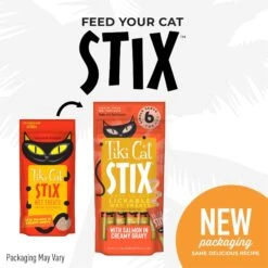 Tiki Cat Stix Salmon In Gravy Grain-Free Wet Cat Treat & Tiki Cat Aloha Friends Variety Pack Grain-Free Wet Cat Food -Meow Meals 298548 PT6. AC SS1800 V1702939343