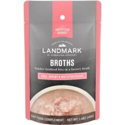 Tiki Cat Luau Velvet Mousse Variety Pack Grain-Free Wet Cat Food, 2.8-oz Pouch, Case Of 12 & American Journey Landmark Broths Tuna, Shrimp & Whitefish Recipe Wet Cat Food Complement Pouches, 1.4 Oz Case Of 16 -Meow Meals 298552 PT5. AC SS1800 V1701115718
