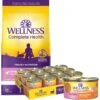 Wellness Complete Health Kitten Chicken Entree Recipe Natural Canned Cat Food & Wellness Complete Health Natural Grain-Free Deboned Chicken & Chicken Meal Dry Kitten Food -Meow Meals 298660 MAIN. AC SS1800 V1669095018