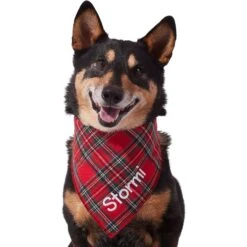Frisco Tartan Plaid Embroidered Personalized Dog & Cat Bandana -Meow Meals 301157 PT6. AC SS1800 V1628536009
