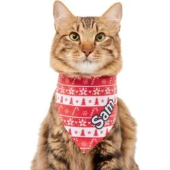 Frisco Fair Isle Personalized Dog & Cat Bandana -Meow Meals 301357 PT7. AC SS1800 V1628100084