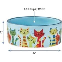Frisco New York Non-skid Ceramic Cat Dish & Frisco New York Non-skid Ceramic Cat Bowl -Meow Meals 302488 PT7. AC SS1800 V1623052360