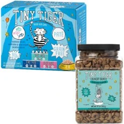 Tiny Tiger Pate Seafood Recipes Variety Pack Grain-Free Canned Cat Food & Tiny Tiger Crunchy Bunch, Fins Of Fury, Seafood Flavor Cat Treats