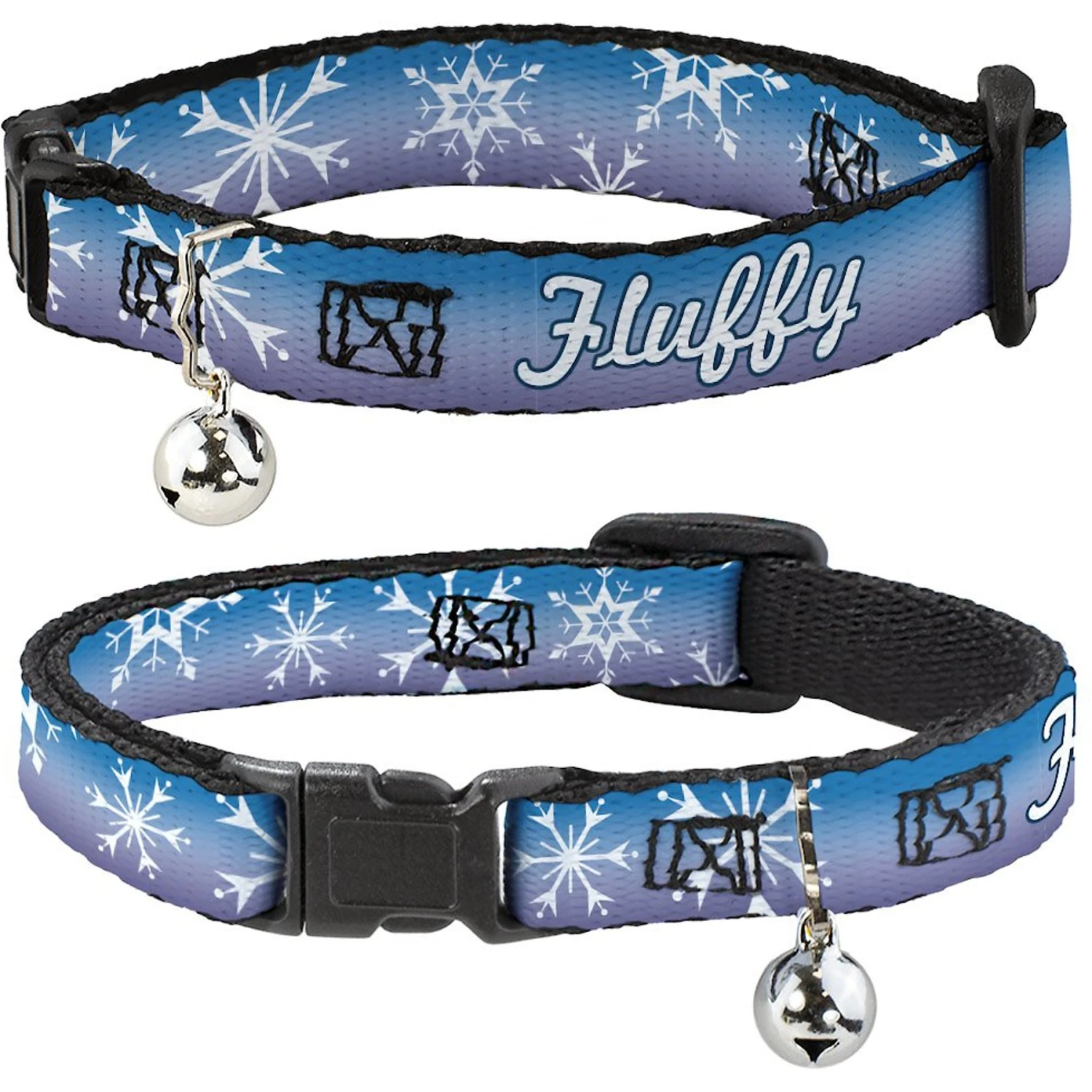 Buckle-Down Disney Frozen II Snowflakes Personalized Breakaway Cat Collar With Bell 3 Buckle-Down Disney Frozen II Snowflakes Personalized Breakaway Cat Collar With Bell