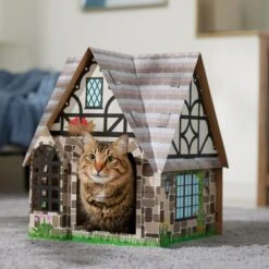 Frisco Tudor House Cardboard Cat House -Meow Meals 308815 PT4. AC SS1800 V1696968878