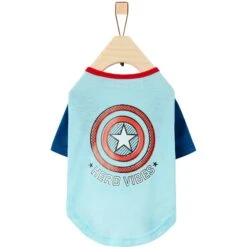 Marvel 's Captain America "Hero Vibes" Dog & Cat T-shirt -Meow Meals 311925 PT4. AC SS1800 V1643326916