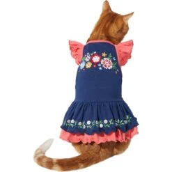 Frisco Embroidered Floral Dog & Cat Dress -Meow Meals 312128 PT2. AC SS1800 V1644424412