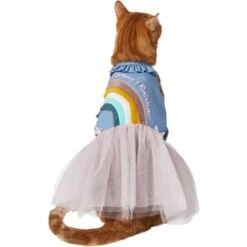 Frisco Rainbow Denim Dog & Cat Dress -Meow Meals 312144 PT2. AC SS1800 V1644524286