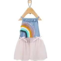 Frisco Rainbow Denim Dog & Cat Dress -Meow Meals 312144 PT3. AC SS1800 V1644526358
