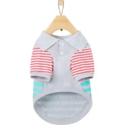 Frisco Striped Polo Dog & Cat Shirt -Meow Meals 312208 PT4. AC SS1800 V1644881528