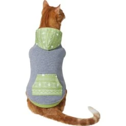 Frisco Green Southwest Dog & Cat Hoodie -Meow Meals 312248 PT2. AC SS1800 V1644883908