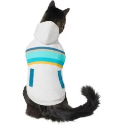Frisco Striped Dog & Cat Hoodie -Meow Meals 312265 PT2. AC SS1800 V1644881185
