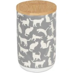 Bone Dry Ceramic Meow Cat Treat Canister