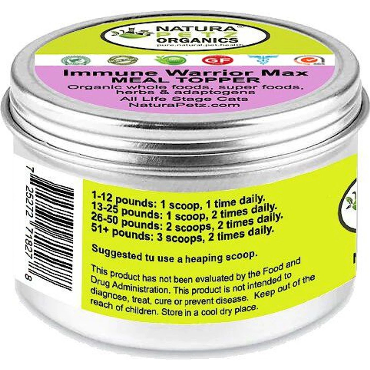 Natura Petz Organics IMMUNE WARRIOR MAX MEAL TOPPER* MASTER BLEND Immune Regulator & Anti-Inflammatory Support* Cat Supplement 4 Natura Petz Organics IMMUNE WARRIOR MAX MEAL TOPPER* MASTER BLEND Immune Regulator & Anti-Inflammatory Support* Cat Supplement - Image 2