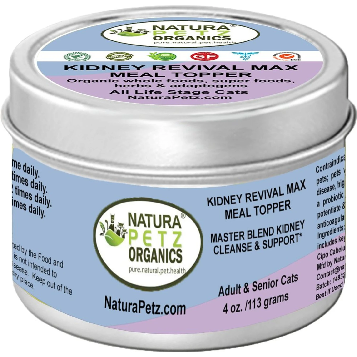 Natura Petz Organics KIDNEY REVIVAL MAX MEAL TOPPER* Master Blend Kidney Cleanse & Support* Cat Supplement 3 Natura Petz Organics KIDNEY REVIVAL MAX MEAL TOPPER* Master Blend Kidney Cleanse & Support* Cat Supplement